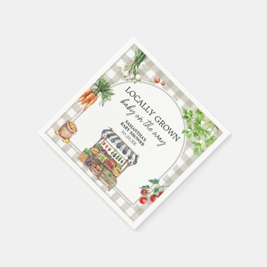 Landbouwers verhandelen lokaal geteeld Baby shower Servet (Hoek)