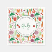 Landbouwers verhandelen lokaal geteeld Baby shower Servet (Voorkant)