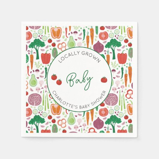 Landbouwers verhandelen lokaal geteeld Baby shower Servet (Voorkant)