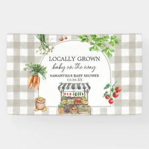 Landbouwers verhandelen lokaal geteeld Baby shower Spandoek