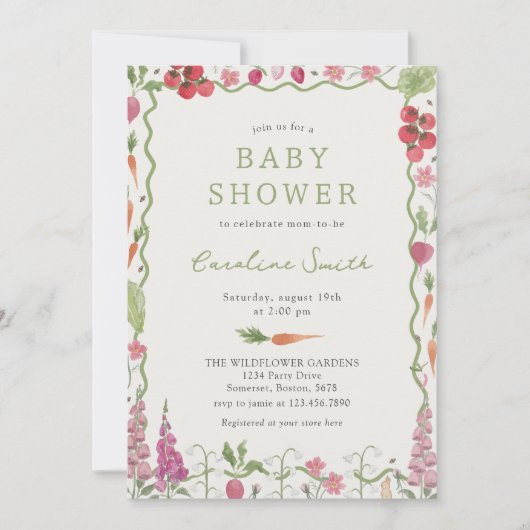 Landbouwers verkopen Baby shower van groentefruit Kaart (Voorkant)