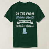 Landbouwers Wife Rubber Boots Funny Farming T-shirt (Design voorkant)