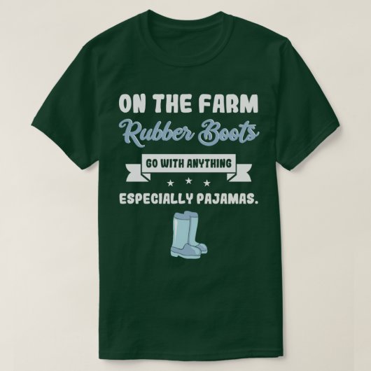 Landbouwers Wife Rubber Boots Funny Farming T-shirt (Design voorkant)