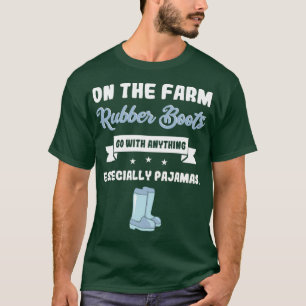 Landbouwers Wife Rubber Boots Funny Farming T-shirt