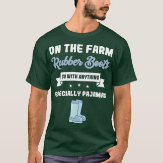 Landbouwers Wife Rubber Boots Funny Farming T-shirt