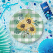 Landbouwers - Zonnebloem - groene controles Papieren Bordje (Feest)