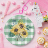 Landbouwers - Zonnebloem - groene controles Papieren Bordje (Feest)