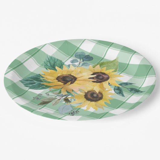 Landbouwers - Zonnebloem - groene controles Papieren Bordje (Gekanteld)