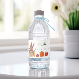 Landbouwersmarkt lokaal geteeld baby shower waterfles etiket