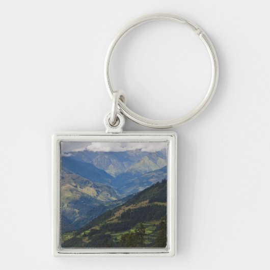Landbouwgrond en dorp in de Himalaya Sleutelhanger (Voorkant)