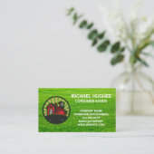 landbouwgrond | Schuur Logo | Grasachtergrond Visitekaartje (Staand voorkant)