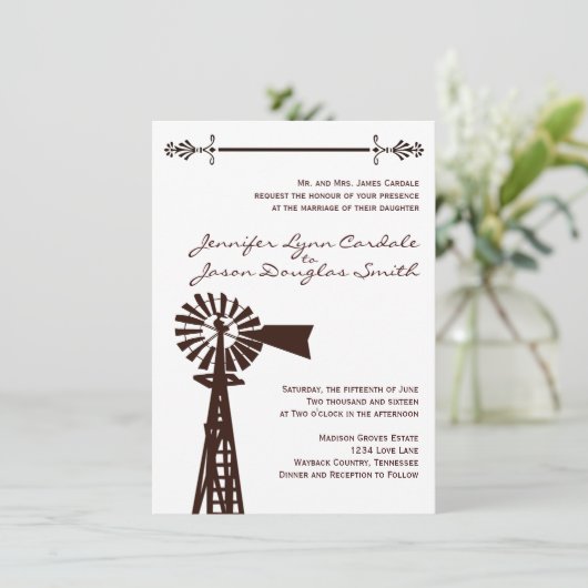 Landbouwhondel Rustic Wedding Invitations Kaart (Staand voorkant)