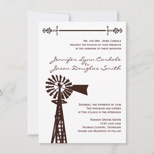 Landbouwhondel Rustic Wedding Invitations Kaart (Voorkant)