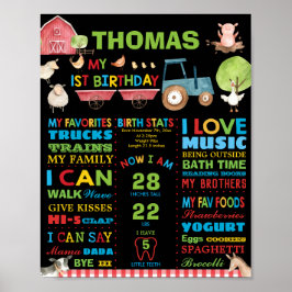 Landbouwhuisdieren 1e verjaardag van de milestone  poster