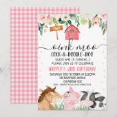 Landbouwhuisdieren 2e verjaardag kaart (Voorkant / Achterkant)