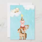 Landbouwhuisdieren 2e verjaardag uitnodiging.. kaart (Achterkant)