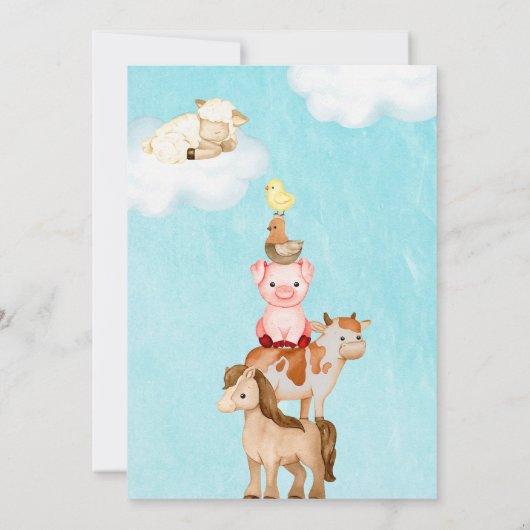 Landbouwhuisdieren 2e verjaardag uitnodiging.. kaart (Achterkant)