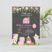 Landbouwhuisdieren 2e verjaardag van de feestdag kaart (Staand voorkant)