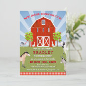 Landbouwhuisdieren 3e verjaardag kaart (Staand voorkant)