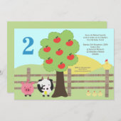 Landbouwhuisdieren Apple Tree 2e verjaardag Kaart (Voorkant / Achterkant)