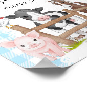 Landbouwhuisdieren baby shower gastenboek poster (Hoek)