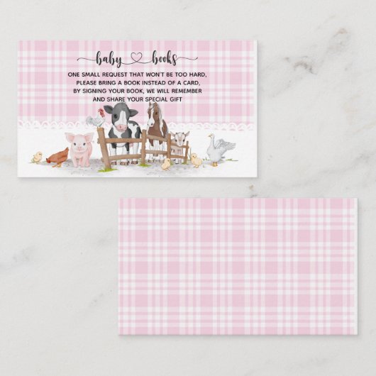 Landbouwhuisdieren Baby shower I Informatiekaartje (Voorkant / Achterkant)