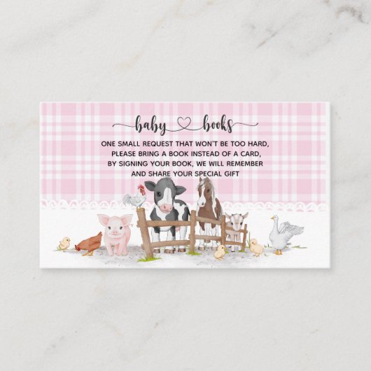 Landbouwhuisdieren Baby shower I Informatiekaartje (Voorkant)