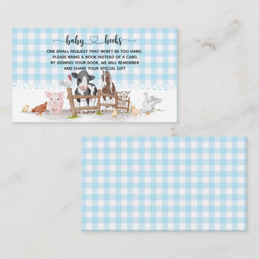 Landbouwhuisdieren Baby shower I Informatiekaartje (Voorkant / Achterkant)