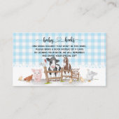 Landbouwhuisdieren Baby shower I Informatiekaartje (Voorkant)