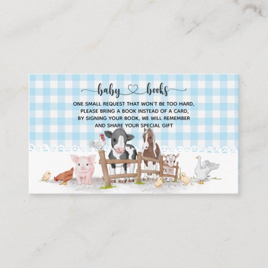 Landbouwhuisdieren Baby shower I Informatiekaartje (Voorkant)