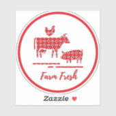 Landbouwhuisdieren Bandana afdrukken vinylauto-dec Sticker (Vel)