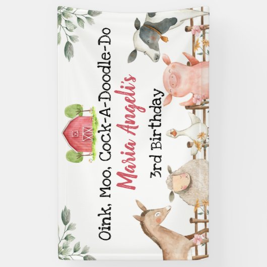 Landbouwhuisdieren: Banner Banner-backdrop (Verticaal)