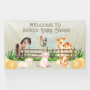 Landbouwhuisdieren Barnyard Baby shower Banner
