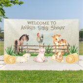Landbouwhuisdieren Barnyard Baby shower Banner (Buitenkant)