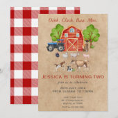 Landbouwhuisdieren Barnyard Birthday Kaart (Voorkant / Achterkant)