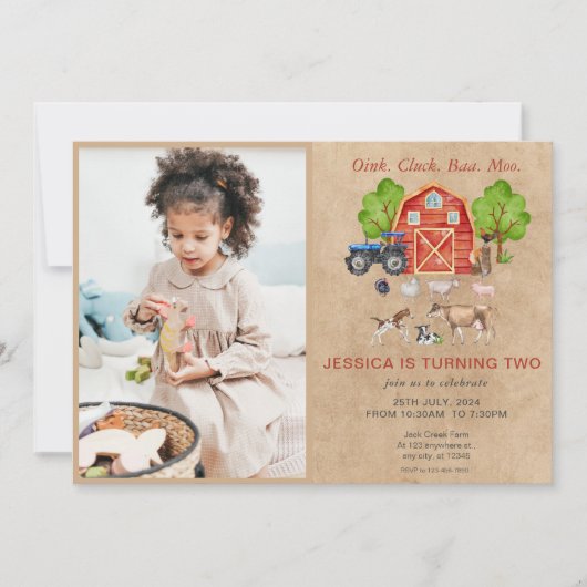 Landbouwhuisdieren Barnyard Birthday Kaart (Voorkant)