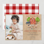 Landbouwhuisdieren Barnyard Birthday Kaart (Voorkant / Achterkant)