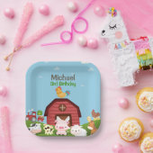 Landbouwhuisdieren Barnyard Birthday Papieren Bordje (Feest)