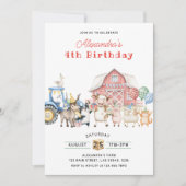 Landbouwhuisdieren Barnyard Birthday Party Kaart (Voorkant)