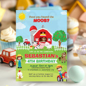 Landbouwhuisdieren Barnyard Birthday Party Kaart