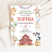 Landbouwhuisdieren Barnyard Birthday Party Kaart