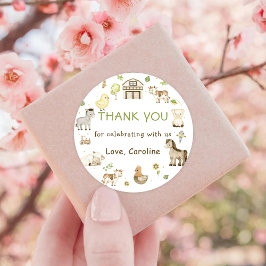Landbouwhuisdieren Barnyard Birthday Party Ronde Sticker