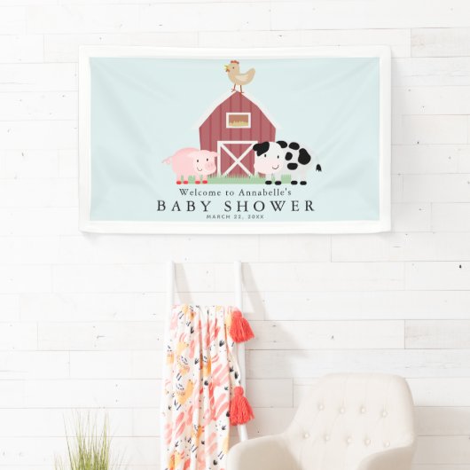 Landbouwhuisdieren Barnyard Blue Baby shower Welko Spandoek (Insitu)