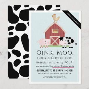 Landbouwhuisdieren Barnyard Blue Boy Virtual Birth Kaart