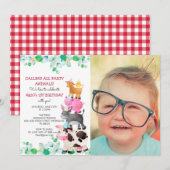 Landbouwhuisdieren Barnyard-foto van Birthday Kaart (Voorkant / Achterkant)