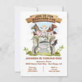 Landbouwhuisdieren Barnyard Tractor Birthday Kaart (Voorkant)