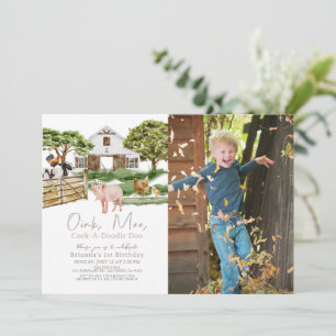 Landbouwhuisdieren Barnyard Waterverf Foto van Bir Kaart