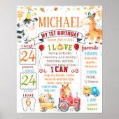 Landbouwhuisdieren Birthday-mijlpaal Poster (Voorkant)