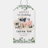 Landbouwhuisdieren Birthday Party Cadeaulabel (Achterkant)