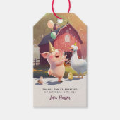 Landbouwhuisdieren: Birthday Party Favor Cadeaulabel (Voorkant)